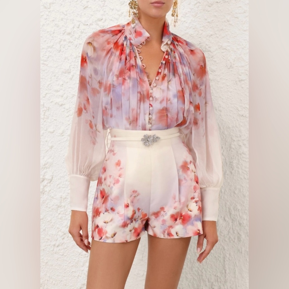 ZIMMERMANN CRUSH SMOCK BLOUSE